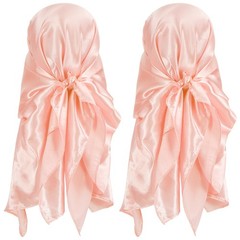 2Pcs 35 Inch Square Satin Head Scarf Silk Feeling Hair Scarf, Coral