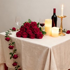 100Pcs Red Roses Artificial Flowers with Stems，Fake Roses Bouquet Fake Fl