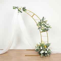 7 ft Gold Half Crescent Moon Floral Display Frame Arch Backdrop Stand Events