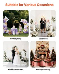 6ft/5ft/4ft Gold Arch Stand Set — Sturdy 18x18mm Square Tube, Easy Snap Assembly