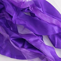 5 PURPLE Curly Willow Chiffon Satin CHAIR SASHES Party Event Decorations