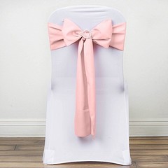 10 Blush Polyester CHAIR SASHES Ties Bows Wedding Party Ceremony Decorations