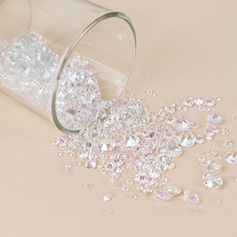 4000 Iridescent Acrylic Diamond Beads Vase Fillers DIY Crafts Party Decorations