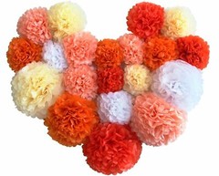 Voplop tissue Paper party Pom Poms 20 pcs – decorations – Orange white yellow