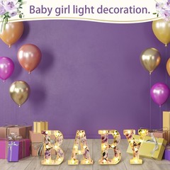 Realspring Woodland Greenery Centerpieces Baby Marquee Light up Sign Letters …