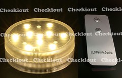 1 Warm White 10 LED Submersible Waterproof Wedding Vase Base Light Floral Remote