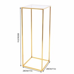 11*11*31in Modern Gold Rectangular Iron Flower Display Rack With Acrylic Plate