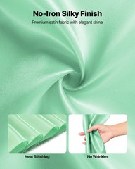 7x108in Light Green Satin Chair Sash Bows & Ribbon Ties – 100PCs