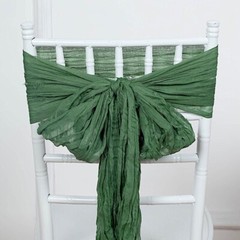 5 OLIVE GREEN Gauze Cheesecloth CHAIR SASHES Party Events Decorations Supplies