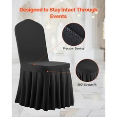 Uimoso 30PCS Black Stretch Spandex Chair Covers for Weddings,Parties, and Dining