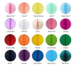 10-40pcs Multi-Color HoneyComb Tissue Paper Ball Lantern Pom Poms Wedding Decor