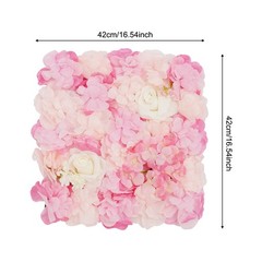 6 Pieces Reusable Design Silk And Pe Artificial Flower Wall Panel 16.54*16.54in