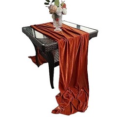 Luxurious Velvet Table Runner 120 Inches Wedding Table 20 x 120 inch Terracotta