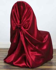 25 Satiny Universal Self Tie Chair Covers Wedding Party Decor~~Deep Red/Burgundy