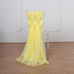 10 Yellow Premium Chiffon Wide CHAIR SASHES Wedding Party Reception Decorations