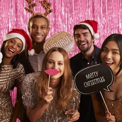 3 Pack Pink Backdrop Birthday Party Decorations Tinsel Foil Fringe Curtains B…