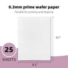 Edible Wafer Paper 8.5″ x 11″ A4 Size, White Edible Printer Sheets for Cake T…