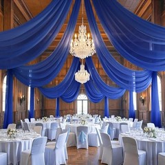 4 Panels Ceiling Drapes Wedding Decorations 60″W x 120″L (Pack of 4) Royal Blue