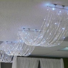 15 ft IRIDESCENT CEILING DRAPE CURTAIN Beaded Backdrop Party Wedding Decorations