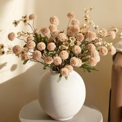 Fake Kiku Flowers, Faux Silk Pompon Mums Artificial Flowers,