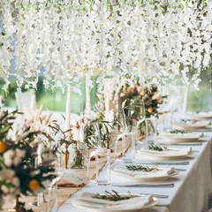 12 PCS Wisteria Hanging Flowers, 3.6ft Fake Vines Artificial Wisteria Garland