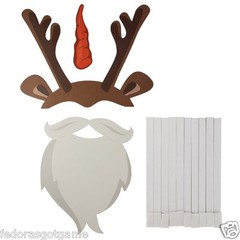 Photo Booth Props WIth Frame Christmas Theme Festive Holiday Party Fun