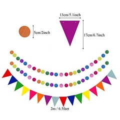 Party Decoration, 21 Pcs Multi-color Hanging Paper Fans, Pom Multi-colored