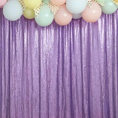 PURPLE 8 ft x 8 ft Sequined Backdrop Curtain Wedding Party Booth Decorations