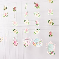 8 pcs 40″ ASSORTED Double Sided Floral Tea Paper Hanging Garlands Decorations