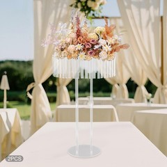 2 Pcs Wedding Flower Stand Clear Flower Holder Acrylic Wedding Flower Stand