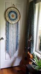 Huge 150cm dream catcher Wall hanging Large teal blue sandy beachy bedroom decor