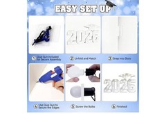 Marquee Numbers Sign 2026 3FT Pre Cut Light Foam Board Graduation Party