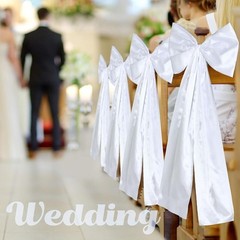 Satin Wedding Pew Bows Decorative Accessories Easy Install Elegant Event Decor