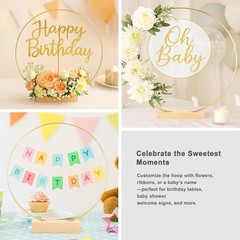 10 Pack Floral Hoop with Stand and 38-Yard Paddle Wire 12 Inch Metal Rings fo…