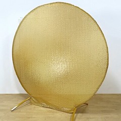 7.5 ft GOLD Metallic Sequin Round Backdrop STAND COVER Party Events Decorations