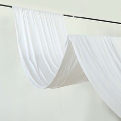 5 ft x 40 ft WHITE Polyester Ceiling Drapes Backdrop CURTAIN PANEL Party Events