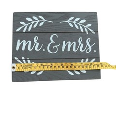 Mr And Mrs Wooden Stand Alone Grey Sign Wedding Marriage Engagement Engaged