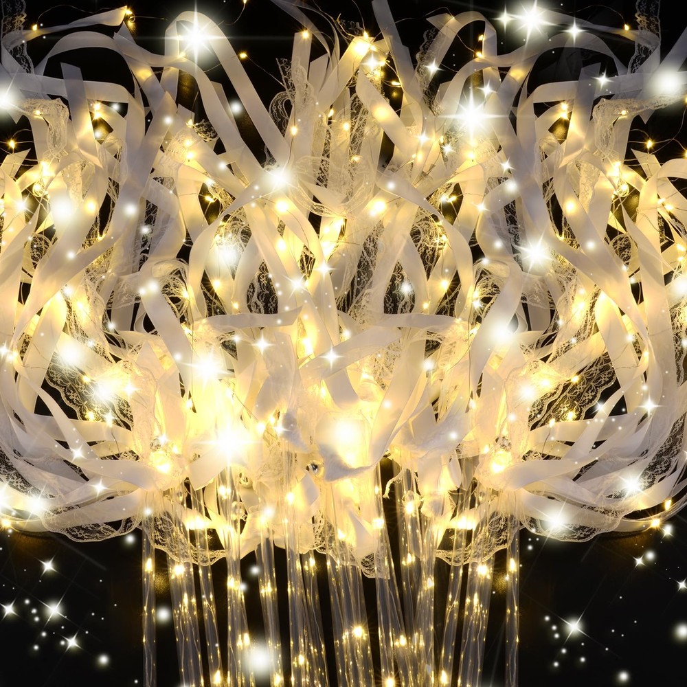 HONLYNE 100PCS Light up Wands for wedding, Wedding White Warm