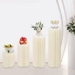 Set of 4 DIY Cardboard Flower Cake Stand Weddings Centerpiece Decoration Column