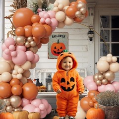 145PCS Fall Pink Balloon Arch Kit – Boho Baby Shower Decorations for Girl,