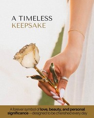 Forever Rose Hand-Dipped in 24K Gold, Diamond-Inspired April Birthstone with …