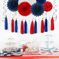 Fourth-4th of July Memorial-Day Party-Decorations – 31pcs Red Blue White Red