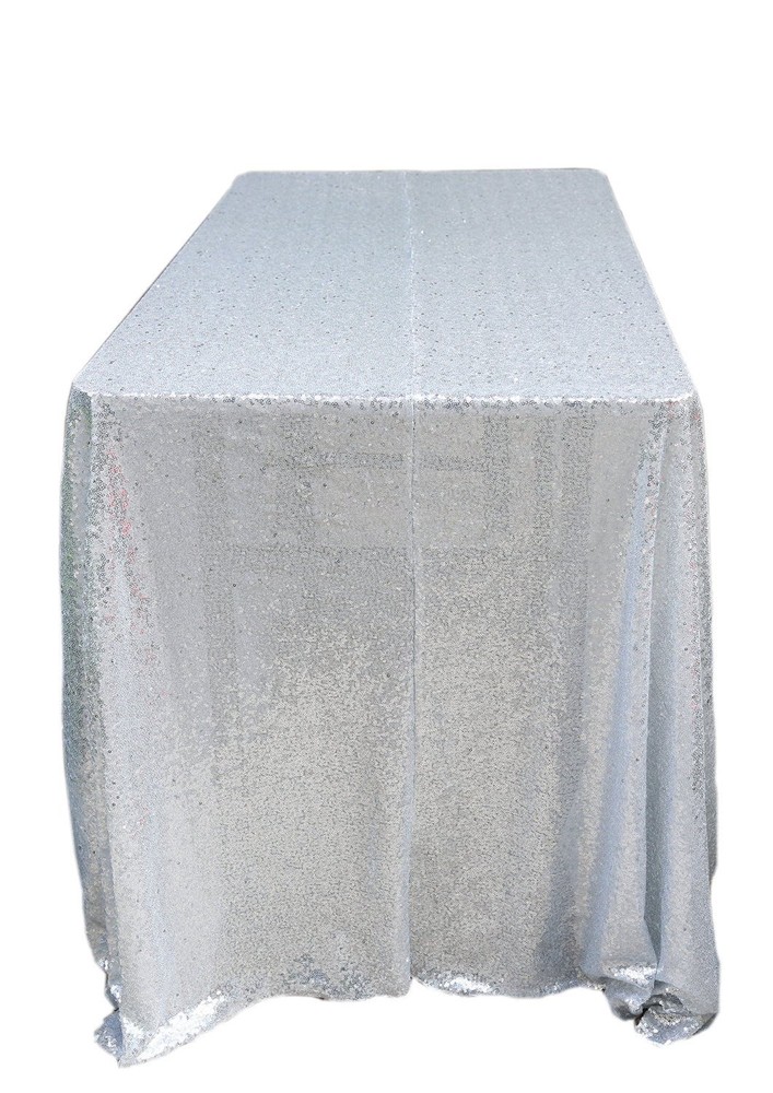 5 Sequin Tablecloths Overlays 54″x108″ Rectangular Sparkly Wedding Made in USA