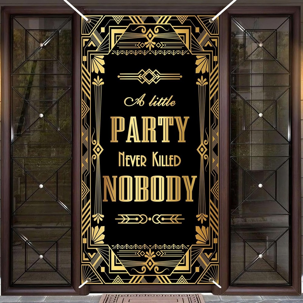 Avezano Roaring 20s Party Decorations Roaring 20s Door Cover Banner 1920s Par…