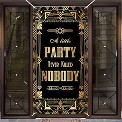 Avezano Roaring 20s Party Decorations Roaring 20s Door Cover Banner 1920s Par…