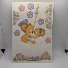 Vintage Koalas In Love Wedding Centerpiece Honeycomb Paper Cute Sweet 1984