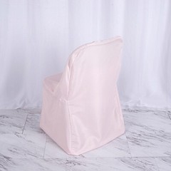 6 Blush Polyester FOLDING CHAIR COVERS Wedding Banquet Reception Decorations