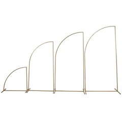 4 Gold Metal Floral Display Frame Half Moon Backdrop STAND Arch Set Party Events