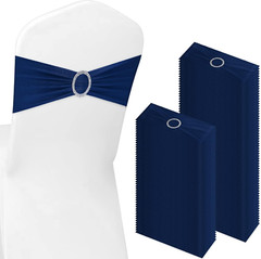 150 Pieces Spandex Stretch Chair Sashes Bows Elastic Chair Cover Bands Ties with