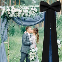 Giant 118×28 Inch Wall Bow Decoration – Black Satin